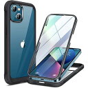 Miracase iPhone13 用 スマホケース カバー 9H 強化ガラス 2021 6.1インチ フルカバー 360°保護 ワイヤレス充電対応 黒