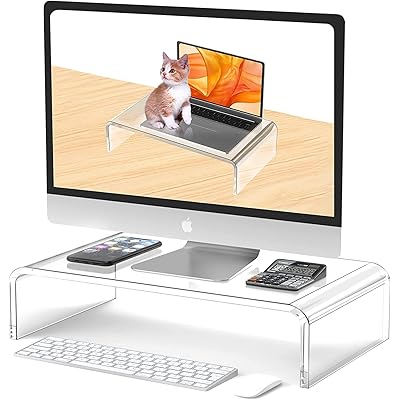 hengshao モニター台 モニタースタンド アクリル ディスプレイ台 パソコンスタンド PCスタンド プリンタ台 机上台 キーボード収納 省スペース 姿勢改善 安定性 耐荷重25KG (34x19x10cm) hengshao モニター台 モニタースタンド アクリル ディスプレイ台 パソコンスタンド PCスタンド プリンタ台 机上台 キーボード収納 省スペース 姿勢改善 安定性 耐荷重25KG (34x19x10cm)