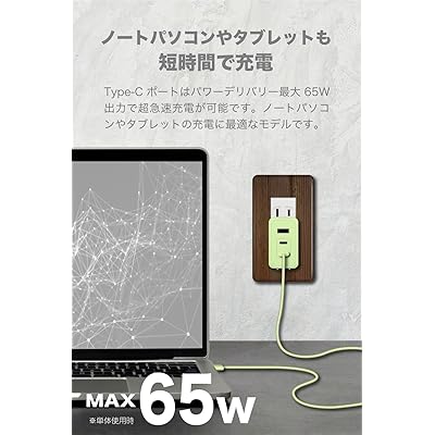 多摩電子工業 PD65W対応 AC充電器 USB x3ポート装備 （USB-C x2、USB-A x1）Permier PR-AP146UC2　次世代素材GaN採用 急速充電対応 ACアダプター 新型GaN 窒化ガリウム採用 PSE技術基準適合 折り