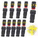 GTIWUNG 10キット 2ピン 防水 コネクター カプラー 防水のコネクタセット オス&メス防水コネクタ 2ピンの防水のコネクタのプラグ