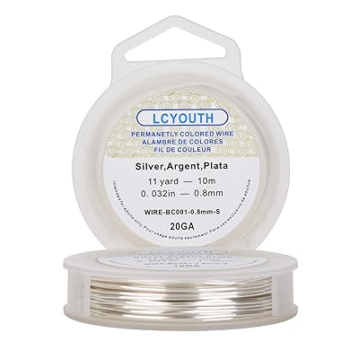 【LCYOUTH Artistic Wire】アクセサリーワイヤー アートワイヤー ジュエリー作り DIY手芸素材 手作り (シルバー, 0.8mm)