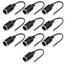 (エスネット) シガーソケット 電源ソケット シガーライター 充電器 12V/24V対応 メス端子 ケーブル付 スイッチ ヒーター SN-216-CG2 10個