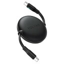 USB Type C ケーブル VOLTME 巻取り式 USB-C to USB-C 100W 5A PD3.0 急速充電 タイプc ケーブル 両引きタイプ データ転送 480Mbps 絡まない 軽量 コンパクト LEDライト付き iPhone 15