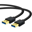DTECH USB 3.0 ケーブル 1m タイプA-タイプA オス-オス 金メッキコネクタ搭載 ブラック