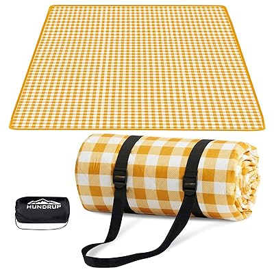 HUNDRUP レジャーシート 厚手【 4層構造・ 洗濯機洗い可 】 防水 ピクニックシート大判 200X200cm 3～8..