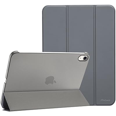 PrProCase iPad 10世代 ケース 2022 10.9インチ A2696 A2757 A2777 軽量 耐衝撃 三つ折り スタンド スマートカバー（グレー）