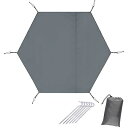 Farfly テントシート グランドシート 六角 防水 軽量 厚手 ヘキサゴン ワンポールテント用 シート ヘキサ コンパクト 持ち運び便利 収納袋つき ペグ付き 270x315cm