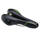 ZHIQIU 自転車用ソフトサドル スポーツクッション カラーサドル マウンテンバイク、ロードバイク、折り畳み自転車に適応 通気性 蒸れ対策 衝撃吸収 取付便利 (ブラック/グリーン)