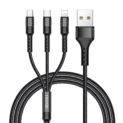 RAVIAD 3in1 充電ケーブル USB ケーブル 3A 急速充電 充電コード USB Type C ケーブル Micro USB ケーブル Phone 充電ケーブル 3台同時給電可能 Phone Android タイプC Galaxy Kind