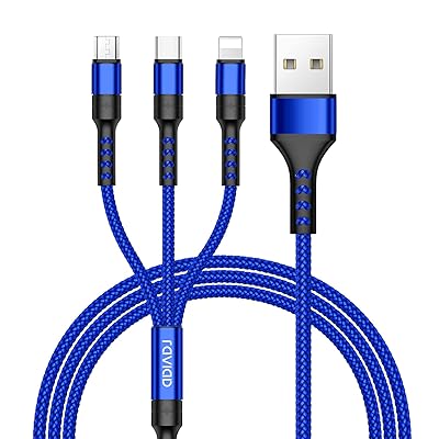 RAVIAD 3in1 充電ケーブル USB ケーブル 3A 急速充電 充電コード USB Type C ケーブル Micro USB ケーブル Phone 充電ケーブル 3台同時給電可能 Phone Android タイプC Galaxy Kind