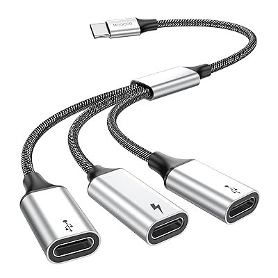 MOGOOD USB C 分岐器 3-in-1 USB C2.0 分岐器Yケーブル USB Cから3USB Cマザーアダプタ 3 USB Cポートハブ充電器 電源分岐アダプタ Mac、Xbox One Series X/S、PS4、PS5、ノートパソ