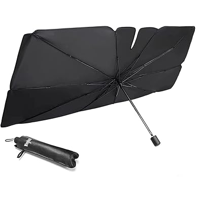 楽天プロフェッシャナルAWinglos 車用サンシェード フロント 傘式 ルームミラー位置開け型 パラソル 設定簡単 高密度生地 カー サイズ選べる 日よけ 日焼け対策 日差しカット 断熱 遮光 汎用 自動車 折りたたみ 紫外線対策 UVカット 簡単取り付け 収納バッグ付き