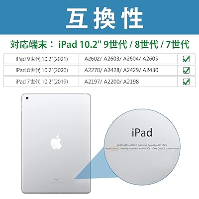 ProCase iPad 9世代 ケース 8世代/7世代通用(2021 2020 2019) iPad 10.2" 対応 ペン収納 耐衝撃 三つ折り スタンド スマートカバー（ネイビー）