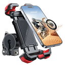「先進的な安定ロック」Joyroom バイク スマホホルダー 自転車 スマホホルダー 片手操作 振動吸収 バイク用スマホホルダー 携帯ホルダー 原付 マウント スマホ置き 360度回転可能 簡単取り付け 強力保護 耐久性 iPhone Samsung