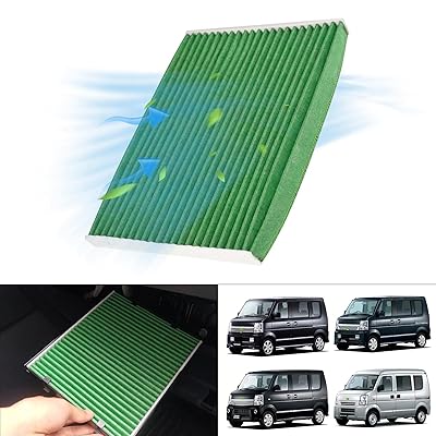 AUTO SPEC 車用 エアコンフィルター 5層構造 活性炭入り カーエアコン用フィルター スズキ エブリィ DA64 DA17 / スクラム DG64 / タウンボックス DS64W / ミニキャブバン DS64V / NV100クリッパー DR