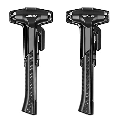 緊急脱出用ハンマー 2点セット 3 in 1 車用ハンマー 窓ガラス破れ シートベルトカッター付き 緊急時に..