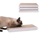 PEOPLE&PETS 猫爪とぎ 段ボール天然素材 猫おもちゃ 両面使える 耐久 シンプル M 3個パック ブラウン白い