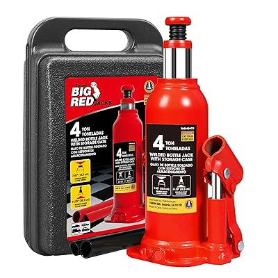 BIG RED ダルマジャッキ 4t ケース付き 油圧ジャッキ 最低位188mm/最高位363mm ジャッキアップ 車用 ボ..