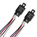aninako リレー 12V 40A 4極リレー 黒 【リレー 2個 ヒューズ ON/OFF SPST ソケット付き 2個】 自動車用モーター用