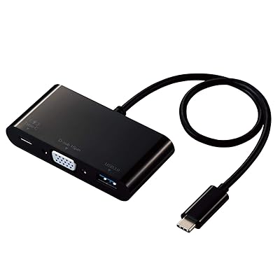エレコム Type-Cドッキングステーション PD対応 充電&データ転送 Type-C×1 USB3.1(Gen1)×1 D-sub×1 ケーブル長30cm ブラック DST-C14BK