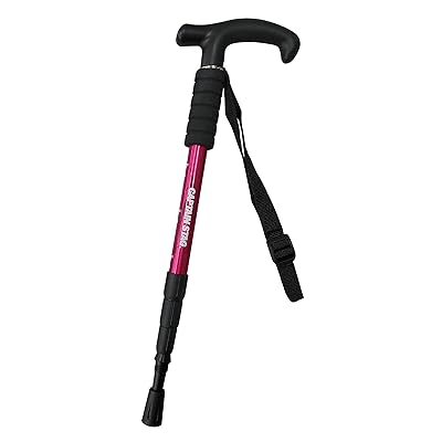 キャプテンスタッグ(CAPTAIN STAG) 登山 トレッキングステッキ Tグリップ コンパクト4段スライド式 【軽量220g / 最小445mm / アルミニウム合金】 ピンク FEEL BOSCO UM-2315