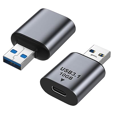 MUXER USB Type C 変換アダプタ、USB 3.1 USB-C メス to USB 3.1 USB-A オス 変換 アダプター、10Gbps高速データ転送、36W急速充電、OTG対応 (2個)