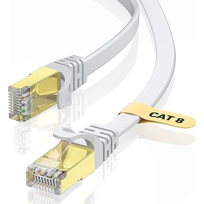 BUSOHE LANケーブル 6M Cat-8 フラットケーブル 40Gbps 2000MHz RJ45 コネクタ付き ギガビット 高速 イーサネットケーブル 金メッキ 爪折れ防止 カテゴリー8 家庭用 業務用 アクセスポイント等に適用います ランケ