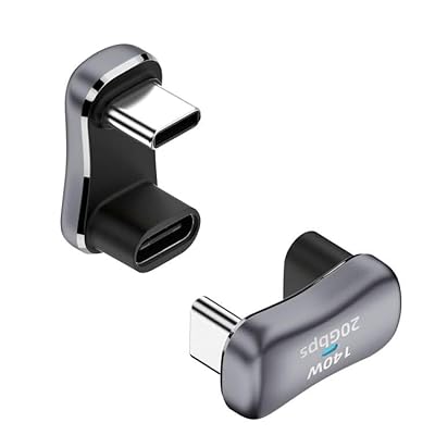 Duttek USB C 180度アダプター140W、U字型USBCからUSBCアダプター、0.4インチの間隔をもつU字型エクステンダーコネクター、20Gbpsの4K@60HZビデオをサポート、Steam Deck、スイッチ、タブレット、電話に対応、