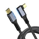USB4 ケーブル L字 240W PD対応 Thunderbolt 4/3 USB 3.2規格対応 40Gpbs 0.8m VCOM 急速充電 高速データ転送 USB Type C 8K@60Hz/デュアル 4K@60Hz 映像出力 MacBook