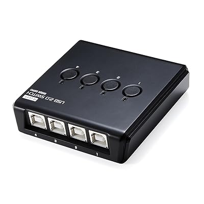 サンワダイレクト USB切替器 手動 【PC4：USB1】USBハブ機能付 プリンタ 外付けHDD キーボード マウス 対応 400-SW021