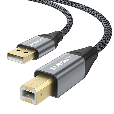 SUNGUY プリンターUSBケーブル 0.5M タイプAオス-タイプBオス USB2.0ケーブル 金メッキコネクタ 短い パソコンと プリンター接続ケーブル プリンターケーブル Epson Canon Brother HP ファックス機 コピー機