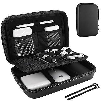 ProCase ガジェットポーチ、防水性のあるEVA材、大容量、3層仕組み MacBook アダプタ・ Magic Mouse 2・ USB Flash Disk・SD収納、スマホ・タブレット充電・ケーブルの小物入れ、PC周辺アクセサリーの整理バッグ ProCase ガジェットポーチ、防水性のあるEVA材、大容量、3層仕組み MacBook アダプタ・ Magic Mouse 2・ USB Flash Disk・SD収納、スマホ・タブレット充電・ケーブルの小物入れ、PC周辺アクセサリーの整理バッグ
