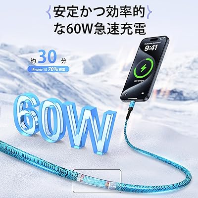 ANNIBER USB Type C ケーブル iphone16 60W急速充電【0.9m+1.8m/2本セット】 PD対応 携帯充電ケーブル USB-C & USB-C ケーブル ナイロン編み 充電コード タイプc データ転送 充電器ケーブル iP