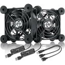 upHere 80mm USB扇風機 USB冷却ファン小型 ミニ送風機 静音 3段階風量調節 ルーター/水槽/冷却クーラー/PC/PS5 / PS4 /ノートパソコンなど冷却 2本【U804-2】