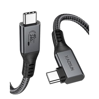 XAOSUN USB4 ケーブル Thunderbolt 4 対応 1.8M L字型 240W PD3.1 急速充電 USB-IF認証 40Gbpsデータ転送 8K@60Hz映像出力 MacBook Pro iPad Pro Type c多機種対応