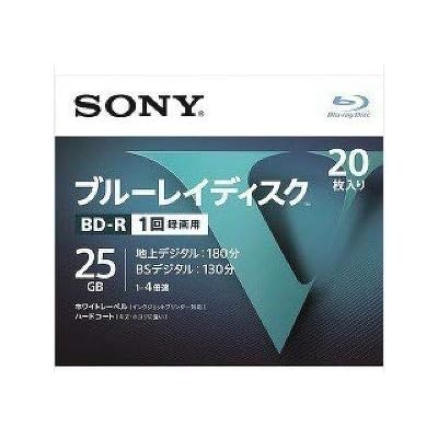 SONY ソニー ブルーレイ BD-R 1回録画用 25GB Vシリーズ 20BNR1VLPS4 (20枚入) SONY ソニー ブルーレイ BD-R 1回録画用 25GB Vシリーズ 20BNR1VLPS4 (20枚入)