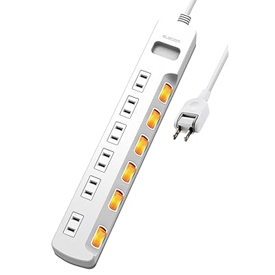 エレコム 電源タップ 6個口 3m 雷ガード 個別スイッチ ほこりシャッター付 耐熱 PSE技術基準適合 ホワイト T-K6A-2630WH