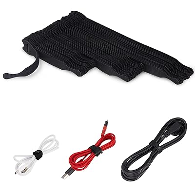 再利用可能な結束バンド60本- 10/15/20cm, ケーブルストラップ, Trilancerマジック式の電線コード収納..