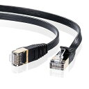 サンワサプライ LANケーブル CAT7 (10m) フラット ツメ折れ防止 RJ45コネクタ 10Gbps/600MHz ギガビット イーサネットケーブル ブラック KB-FLU7-10BK