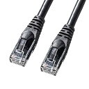 サンワサプライ LANケーブル CAT6A より線 10Gbps/500MHz ギガビット イーサネットケーブル ツメ折れ防止 RJ45コネクタ (5m) ブラック KB-T6AY-05BK