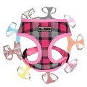 THAIN 犬 ハーネス 小型犬 中型犬 犬用ハーネス ベストハーネス 犬 抜けない 胴輪 ハーネス チェック フォーシーズンズ ペット用品 ハーネス 小型犬 安全 通気 ドッグハーネス 人気 胴輪 格子縞(M, ピンク)