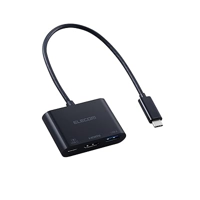 エレコム USB-C ハブ ドッキングステーション 3in1 PD100W USB-A（7.5W供給 スマホ充電対応） HDMI 4K対応 高速データ転送 5Gbps ブラック DST-W11