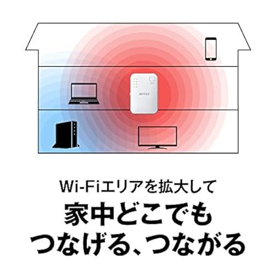 BUFFALO WiFi 無線LAN中継機 WEX-1166DHPS/N 11ac/n/a/g/b 866+300Mbps ハイパワー コンパクトモデル 簡易パッケージ 日本メーカー【iPhone13/12/11/iPhone SE(第二世代) メー