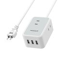 延長コード 2m 電源タップ usb たこあしコンセント テーブルタップ TESSAN 3個AC口 三つのtype-Aポート タコ足配線 スイングプラグ oa ...