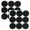 ギノヤ 5mm厚めフェルトパッド, 18枚入り 50mm 丸い家具保護パッド キズ防止・防音 (ブラック)(4)