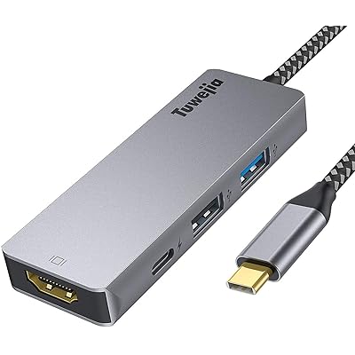 USB Type c アダプタ マルチポート Tuwejia タイプc ハブ 4K 解像度 hdmiポート+USB 3.0 データ転送ポート+usb 2.0ポート+USBタイプC急速PD充電ポート 4-in-1 変換 アダプター MacBook Pr