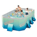 OMATA 【2024新改良 工場直売 非膨張式プール】新デザイン プール ビニールプール 空気入れ不要 大型 子供用プール 家庭用 長方形のプール 折り畳み式 収納便利 1秒高速オープン 耐高温 耐摩擦 安全無毒 水遊び 猛暑対策 家庭用 屋内用