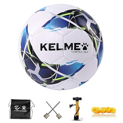 KELME サッカーボール 4号球 5号球 成人用 試合球 耐摩耗 (9886130 ブルー,5号球)