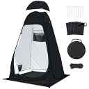 innhom 着替えテント トイレテント プライベート 透けない 1門3窓 120x120x190cm UVカット 防水 防災 コンパクト 着替え用 ワンタッチテント ポップアップテント シャワーテント 設営簡単 折りたたみ 収納袋付き