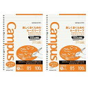 コクヨ(KOKUYO) キャンパス ルーズリーフ さらさら書ける ドット入罫線 B5 A罫 100枚 2冊 ノ-836ATX2AM